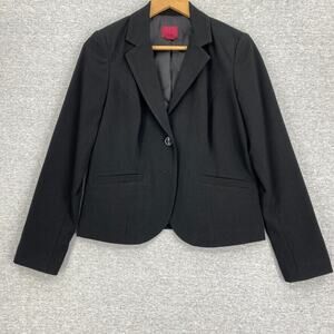 212 Collection Blazer Womens 6 Black Stretch 2 Button Long Sleeve Lined Career